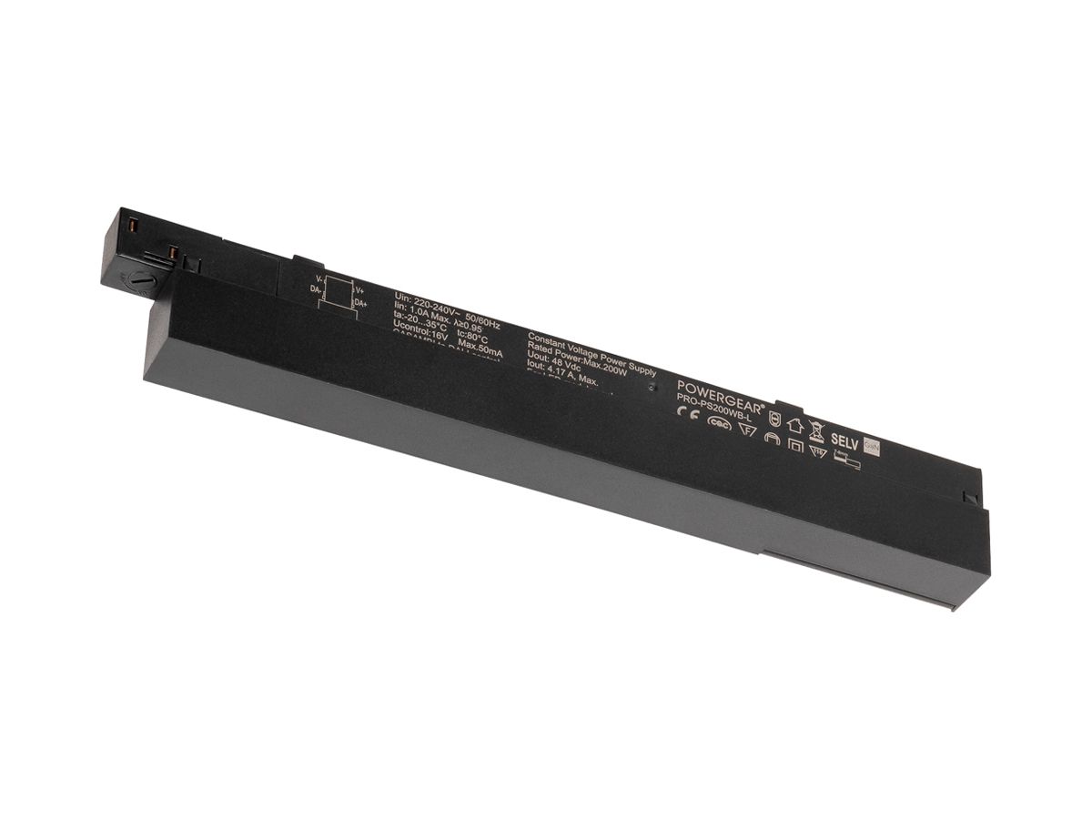 LED-Betriebsgerät SLV Intrack 200W 48V DALI 280×23×44mm schwarz