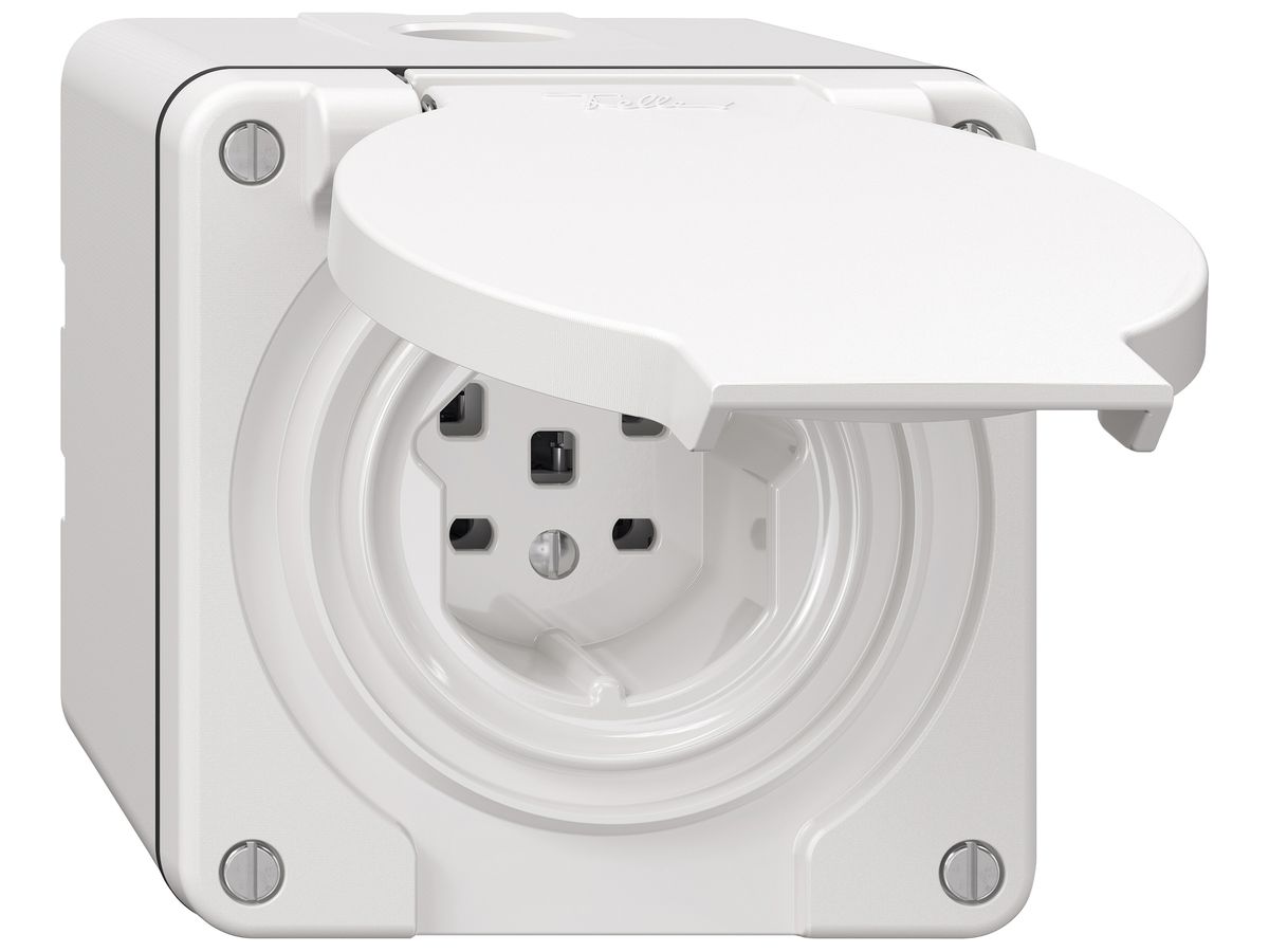 AP-Steckdose NEVO SNAPFIX® 1×T25 16A 440V 87×87×70mm IP21 ws