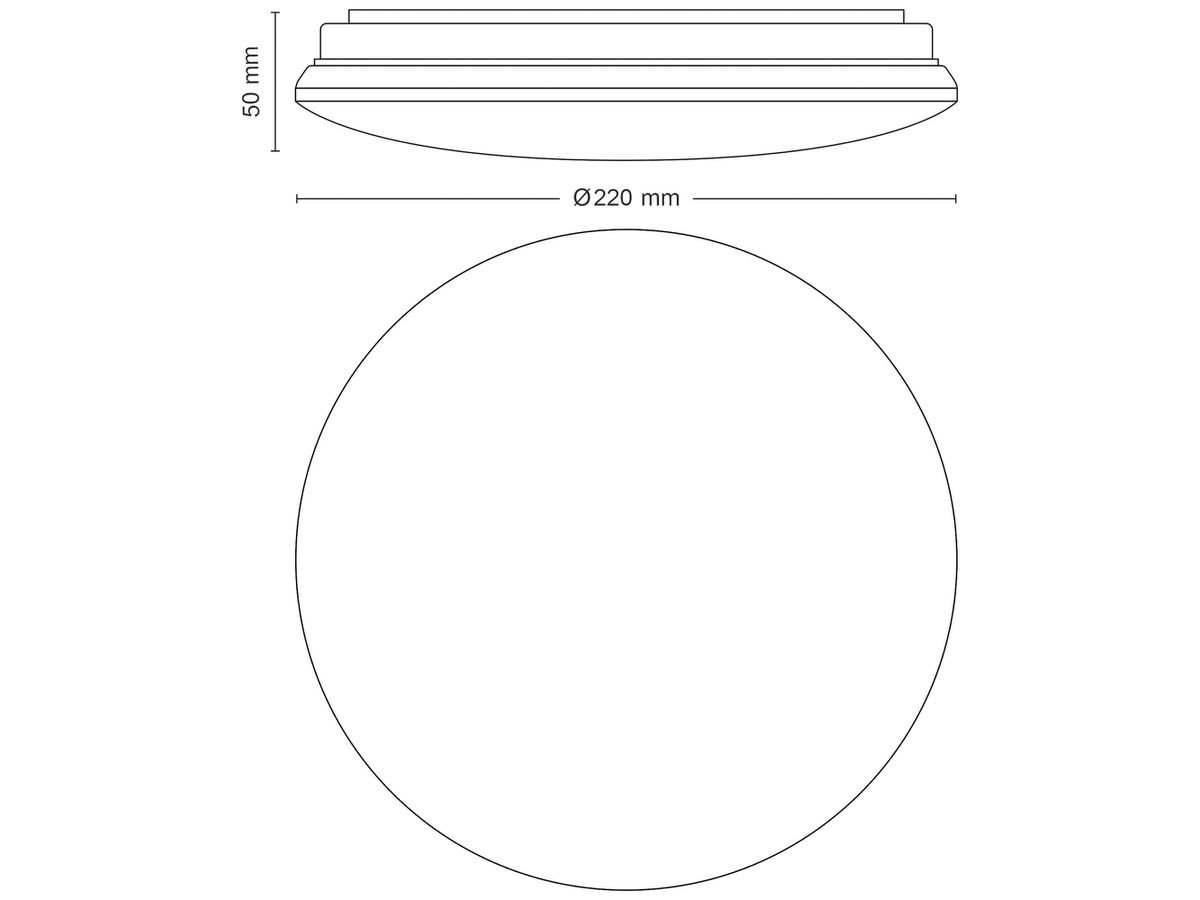 LED-Deckenleuchte Philips Moire 6W 600lm 2700K Ø225mm weiss