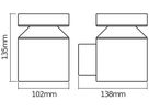 LED-Wandleuchte LDV ENDURA STYLE CYLINDER WALL 6W 360lm 3000K Edelstahl