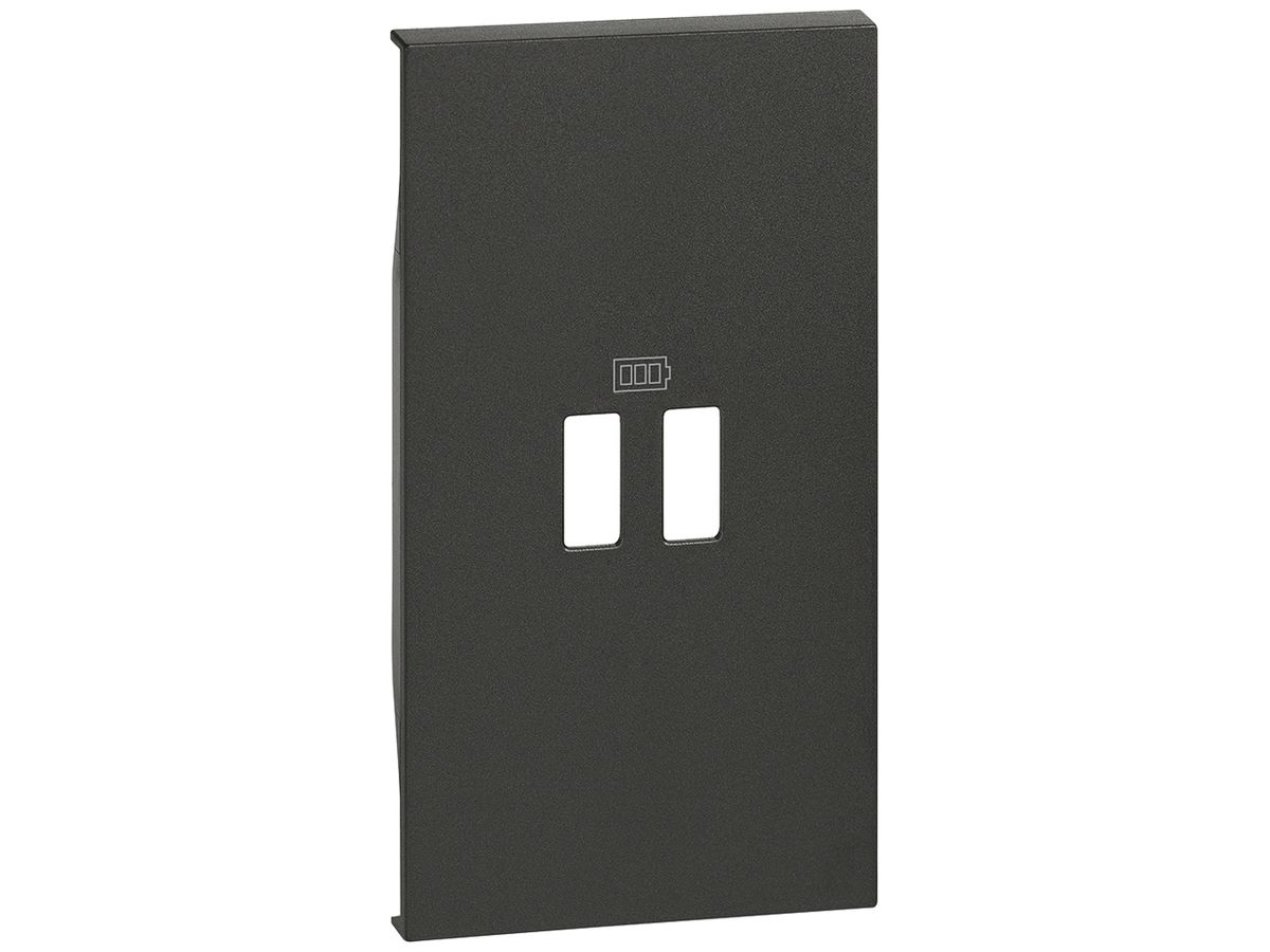 Abdeckung Living Now 2 Module für USB-Steckdose Typ A schwarz