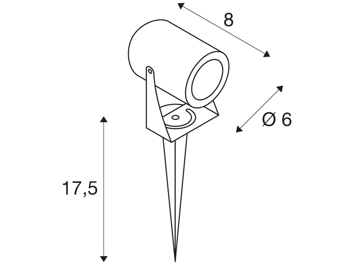 LED-Spiessleuchte SLV SPIKE, 6W, 3000K, 400lm, IP55, 40°, anthrazit