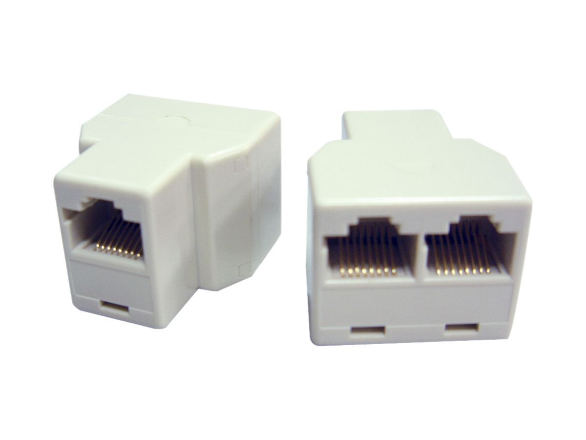 Direktadapter RJ45f/2×RJ45f UTP, beige