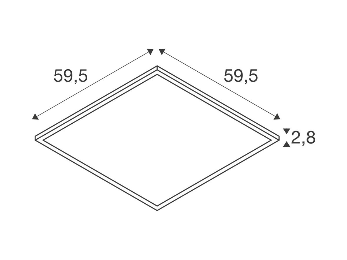 LED-Panelleuchte SLV PANEL C 34W 4300lm 930/940 IP20/54 595×595mm weiss