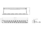 Patchpanel 19" H-LINE I 24-Port Keystone leer ungeschirmt 1HE grau