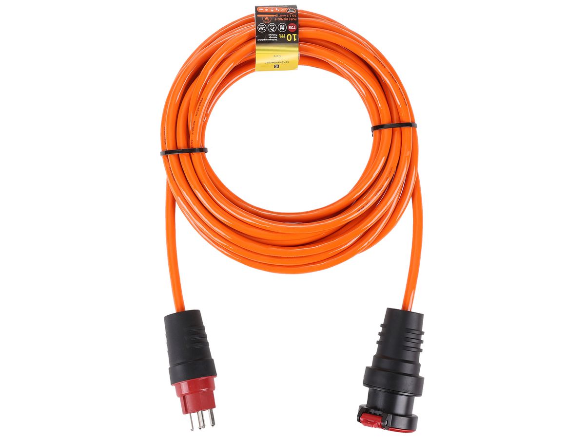 Verlängerungskabel Schönenberger PUR T25/T25 5×1.5mm² 16A IP55 10m orange