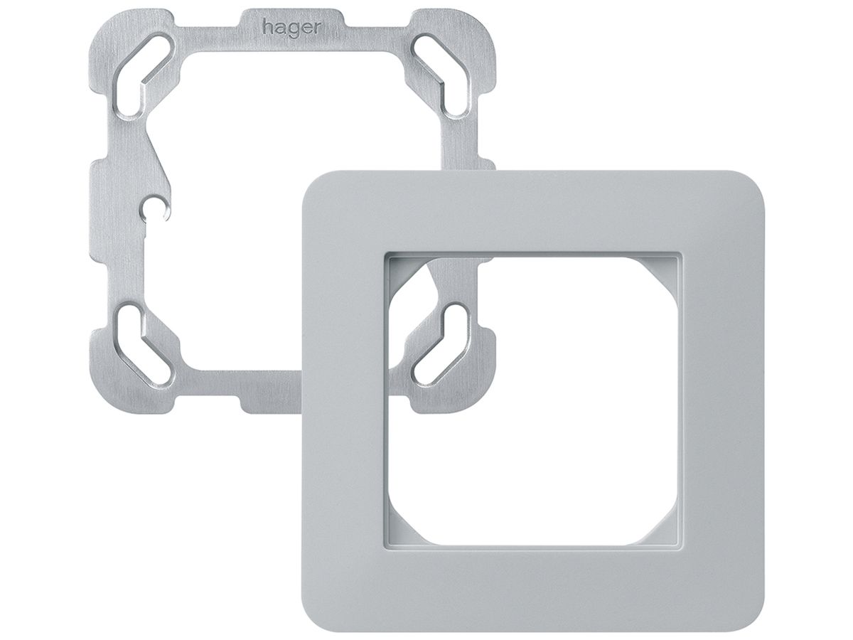 UP-Kopfzeile Hager kallysto.trend 1×1 94×94mm hellgrau