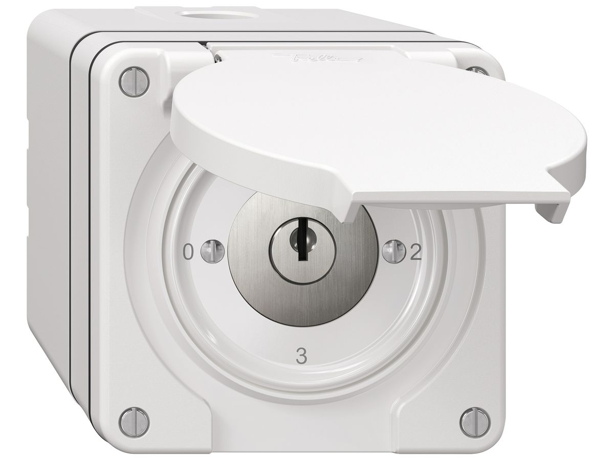AP-Schlüsselschalter NEVO SNAPFIX® Umschalter 16A 400V 0-1-2-3 ws