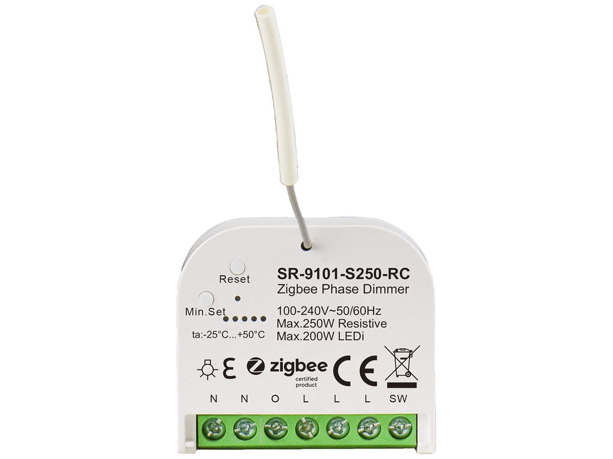 EB-RF-Dimmaktor SUNRICHER SR-9101 Zigbee 1×Ausg 0…250W 100…240V