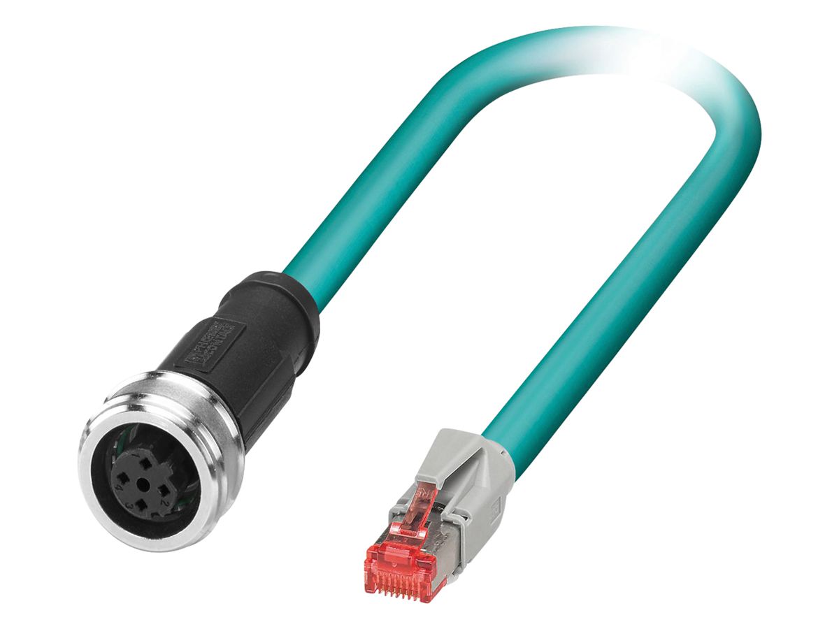 Patchkabel RJ45 Phoenix Contact NBC-P12FSD Kat.5 SF/UTP 2×2 0.3m blau IP20/IP67