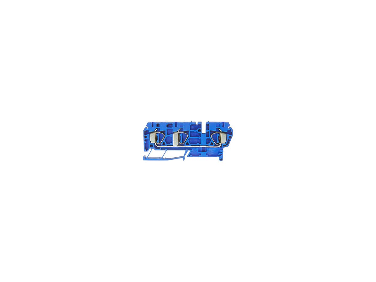 Durchgangs-Reihenklemme Woertz 0.5…4mm² 30A 600V Federzuganschluss 3×1 TH35 blau