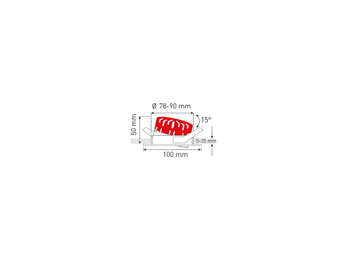 EB-LED-Spot maxLUCE SOLVO-IP65 8W 230V DIM 750lm 930 Loch-Ø80mm 38° IP65 weiss
