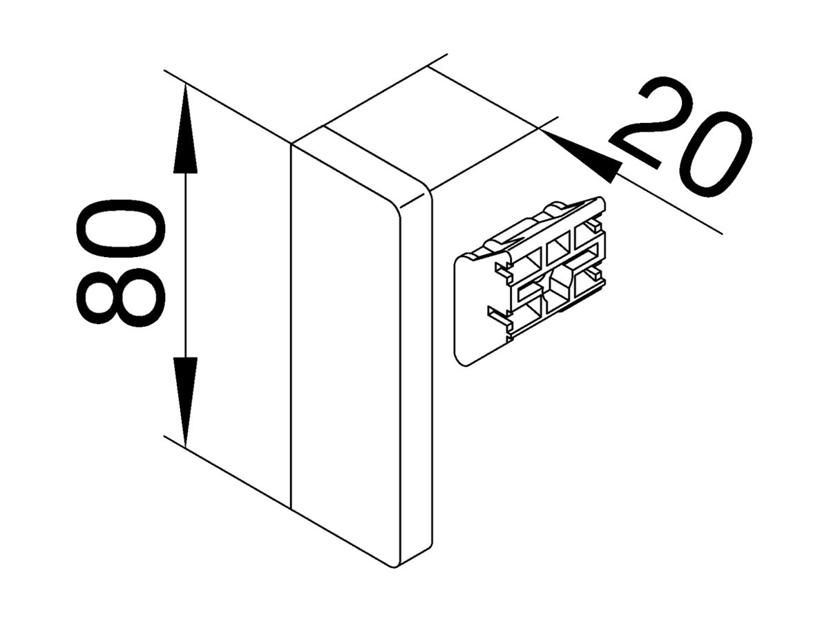 Endstück tehalit SL20080 mit Teppichleiste, verkehrsweiss
