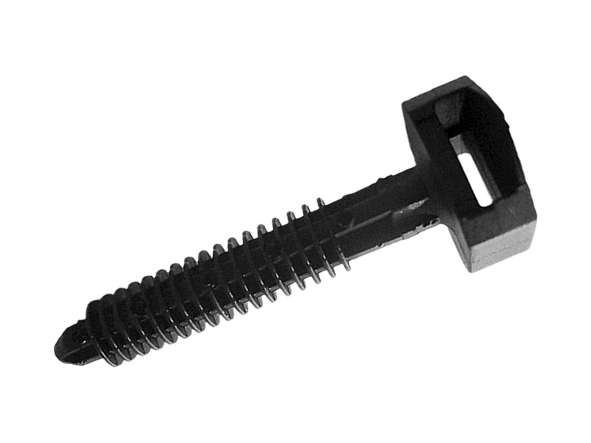Sockel Plica BAS 30×6mm, PA6.6, Dübelform, schwarz
