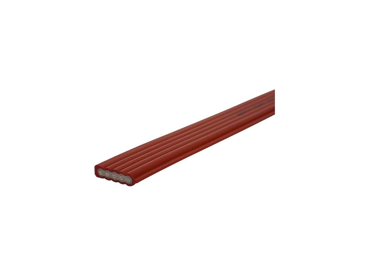 Flachkabel Woertz Power 5×2.5mm² PVC rot Eca