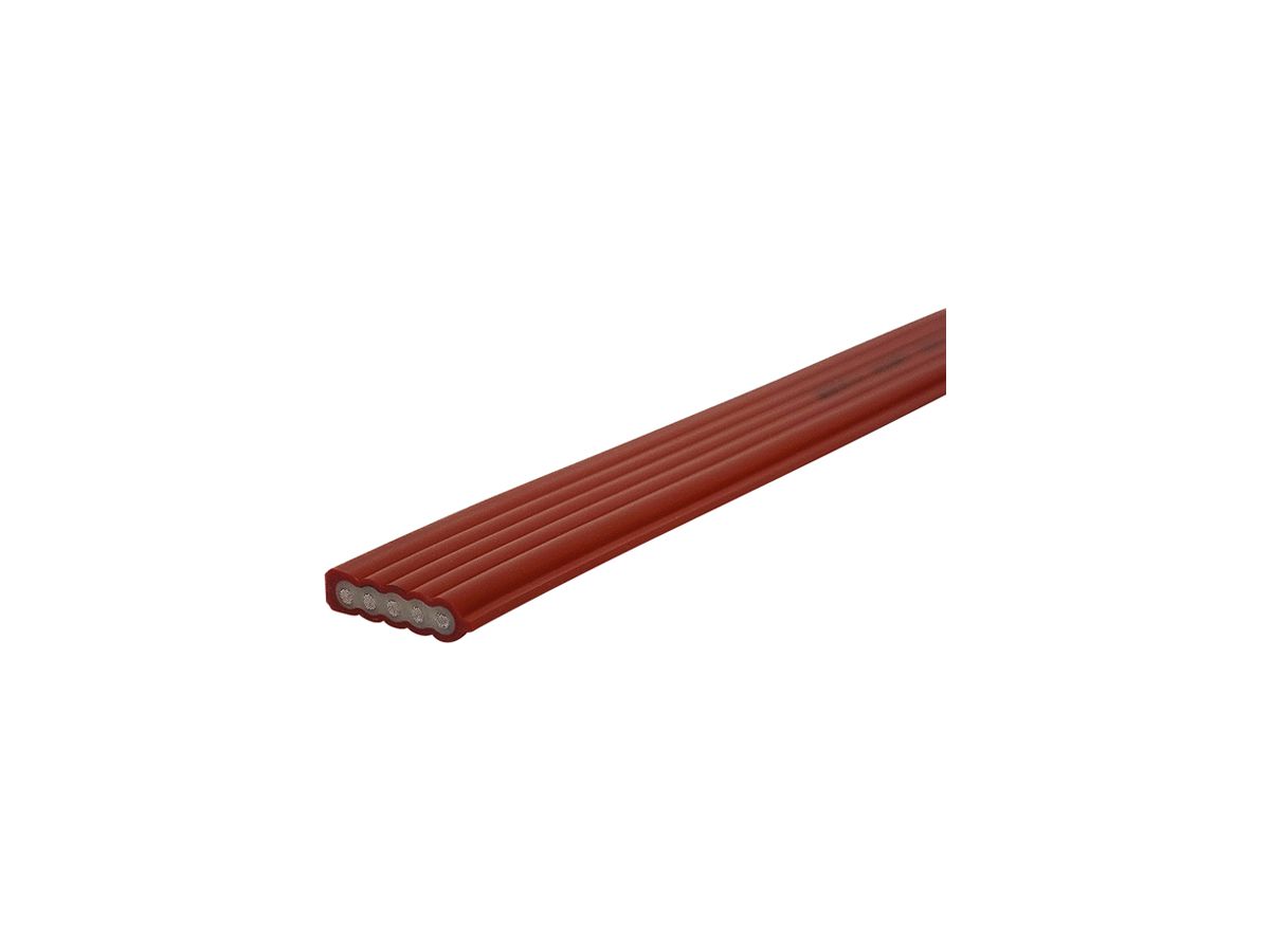 Flachkabel Woertz power 5×2.5mm² PVC rot 3LNPE Eca