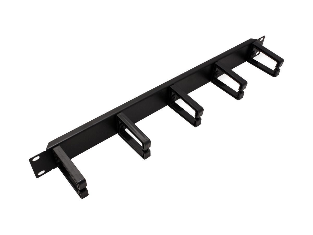 Rangierpanel 19" VALUE, 5× Kabelring Typ C 43×68mm 1HE St/KS schwarz