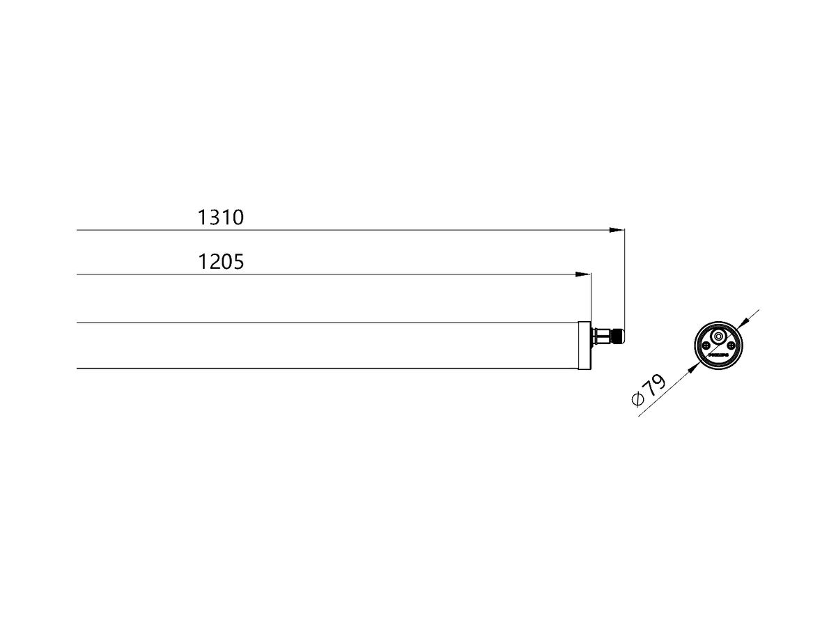 LED-Feuchtraumleuchte CoreLine WT210C 31W 5000lm 4000K IP67 DALI Ø79×1310mm ws