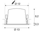 EB-LED-Deckenleuchte SLV NUMINOS L 17W 2400lm 2700K NB DALI DIM Ø130×85mm sz/ws