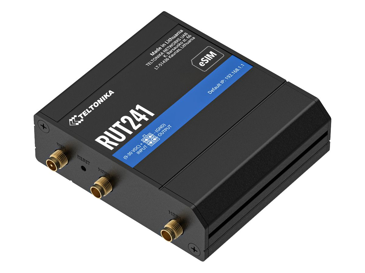 Router Teltonika RUT241eSIM 4G 1×WAN 1×LAN FE 2.4GHz VPN IP30