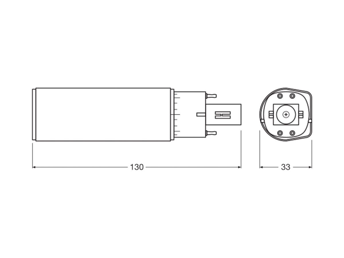 LED-Lampe LEDVANCE DULUX D/E13 G24q-1 6W 660lm 6500K mattiert 120° 130mm