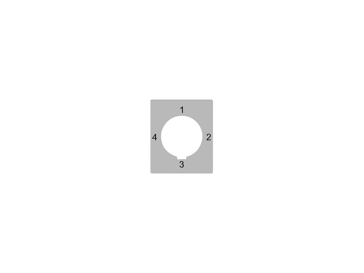 Kennscheibe FLF 4-1-2-3 FH für Schlüsselschalter