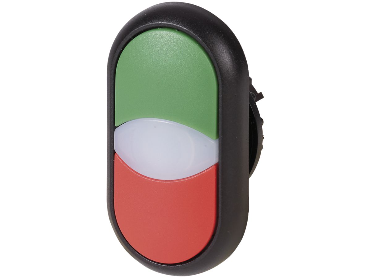 Doppeldrucktaste ETN RMQ flach grün/rot, Ring schwarz