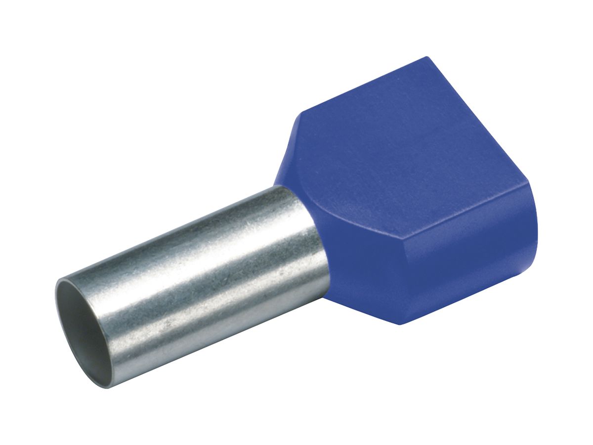 Zwillings-Aderendhülse Cimco 16mm² 14×30mm Kupfer PP blau