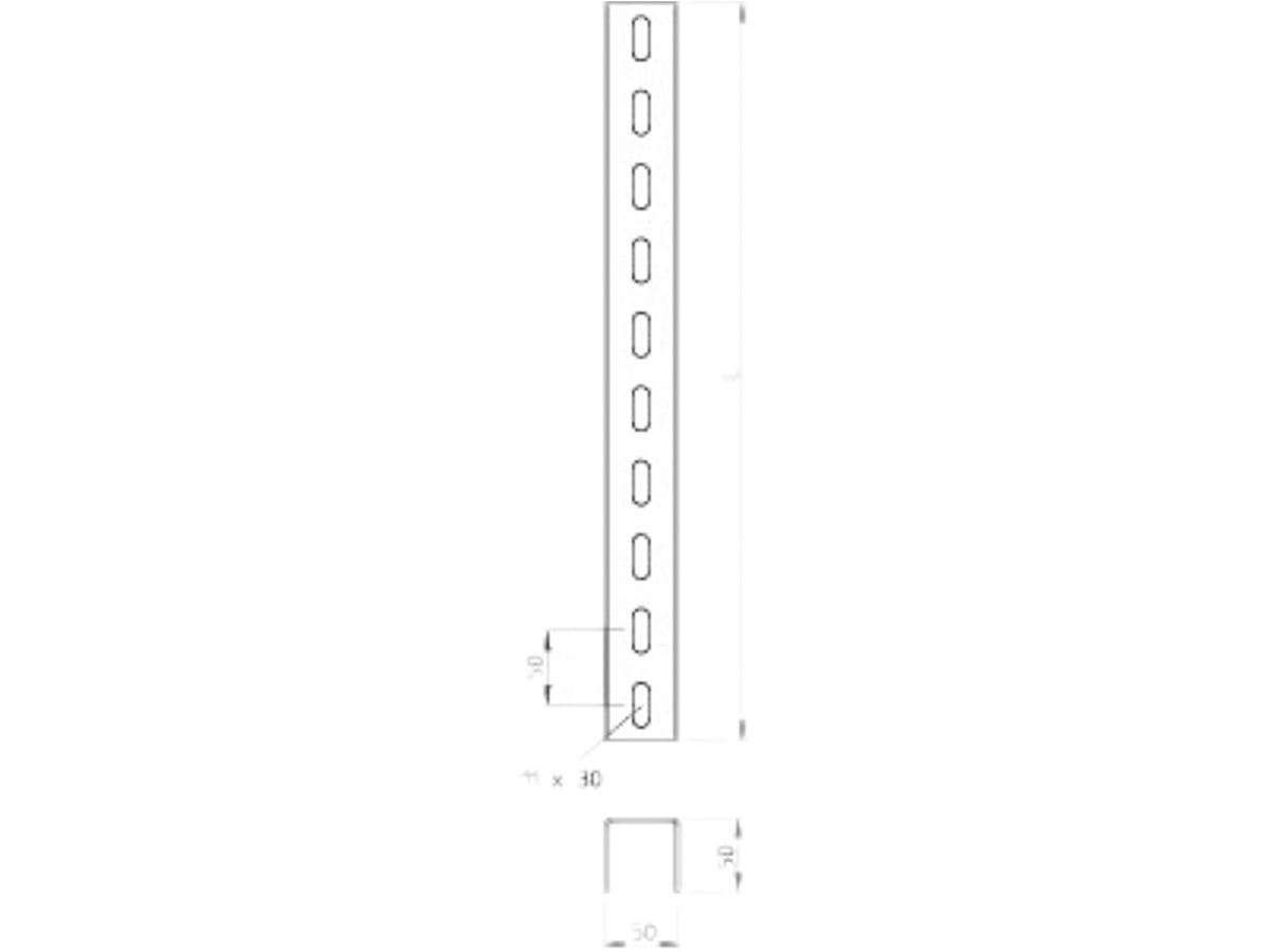 U-Stiel Bettermann US5 50×50×1000mm tauchfeuerverzinkt