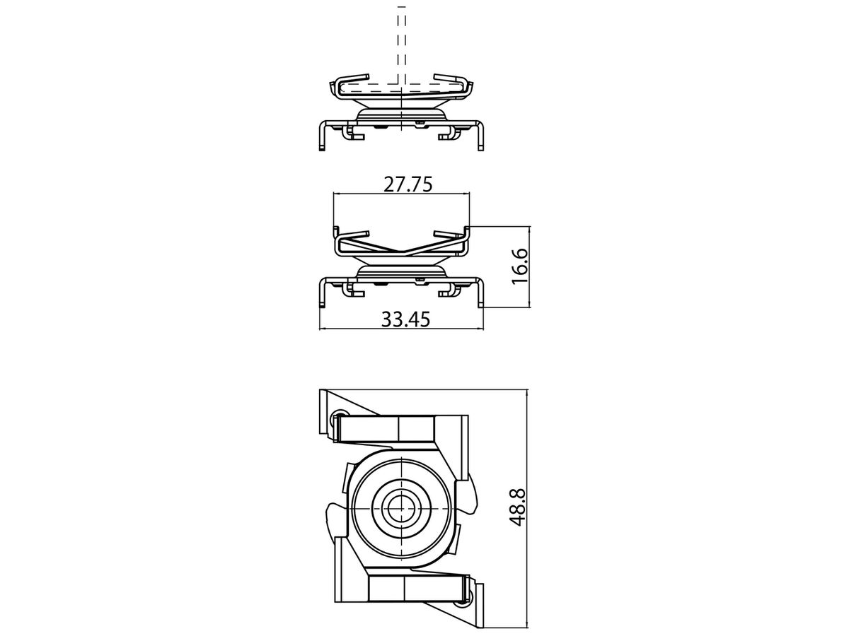 Montageklammer Sylvania OneTrack Stahl 48.8mm×33.45mm×16.6mm weiss
