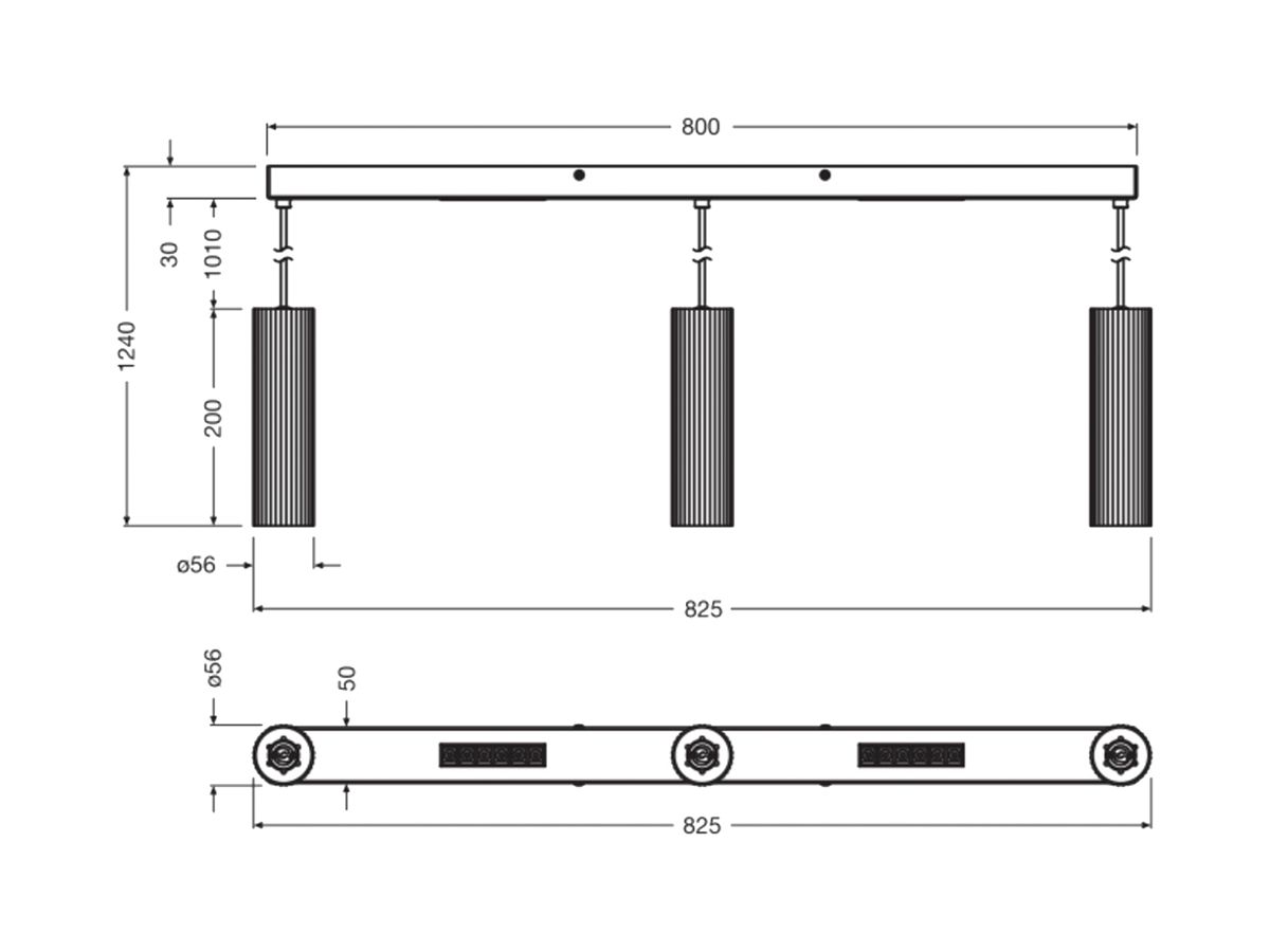 Pendelleuchte LEDVANCE Decor Drums GU10 3×5W + LED 7.5W 460lm 830 schwarz