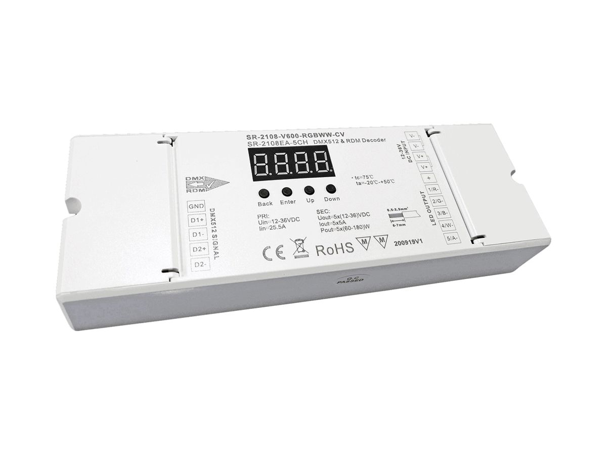 LED-Betriebsgerät SUNRICHER SR-2108 0…900W OUT:12…36V 0…25000mA DMX