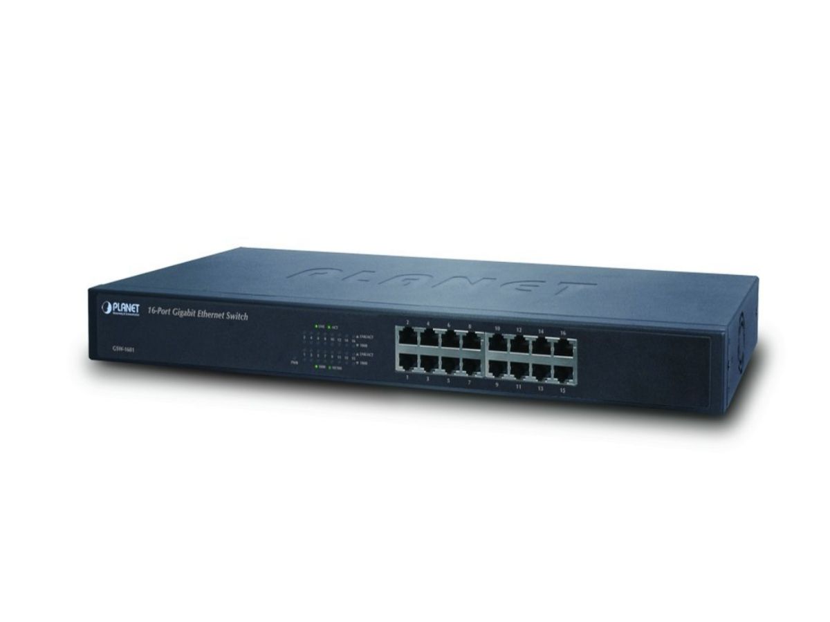 Switch Planet 16-Port Gigabit - 19" 1HE, Unmanaged