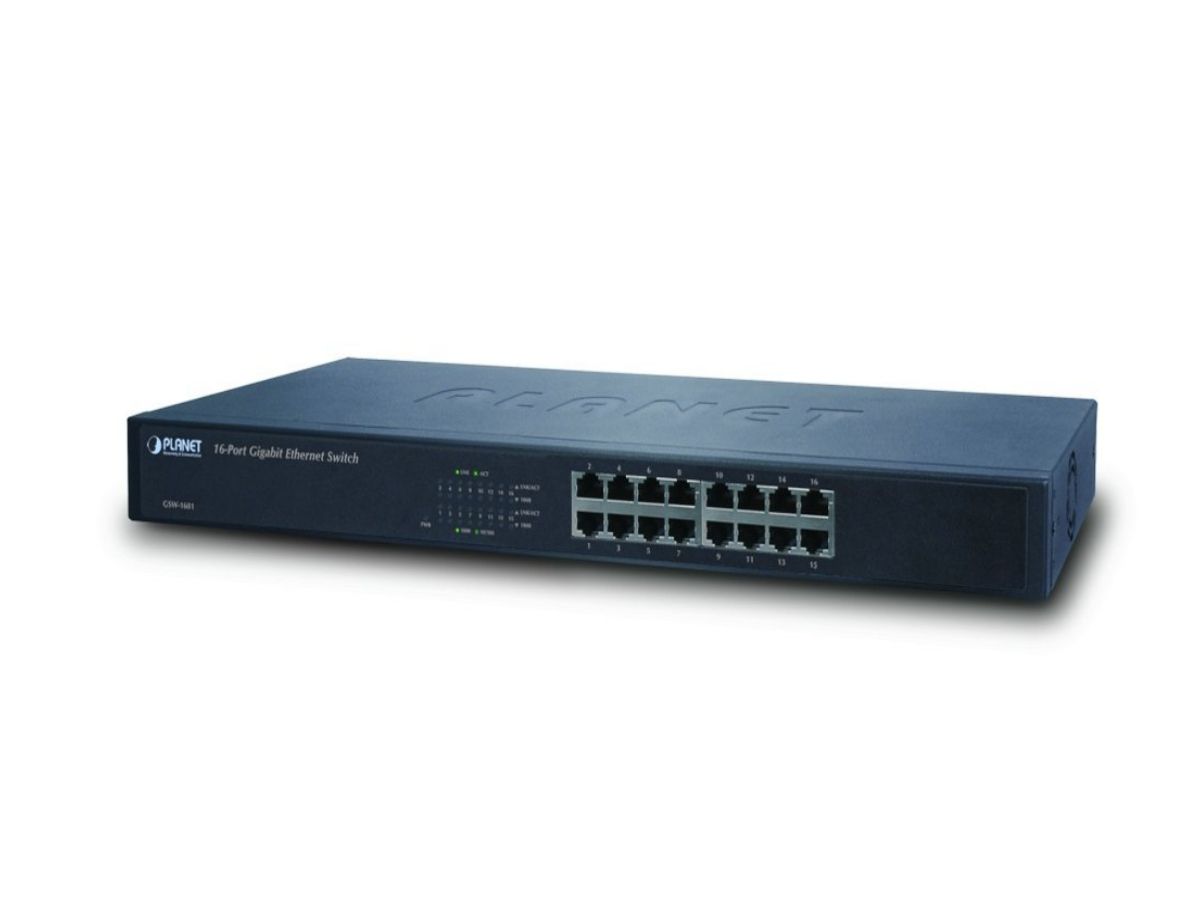Switch Planet 16-Port Gigabit - 19' 1HE, Unmanaged