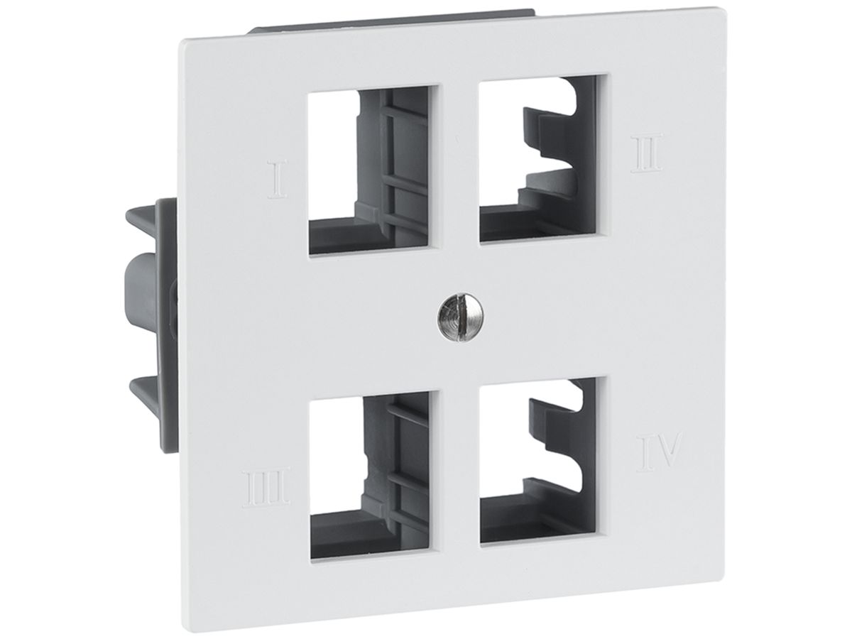 UP-Anschlussdose R&M 4×RJ45 spezial für Kat.5/6 weiss