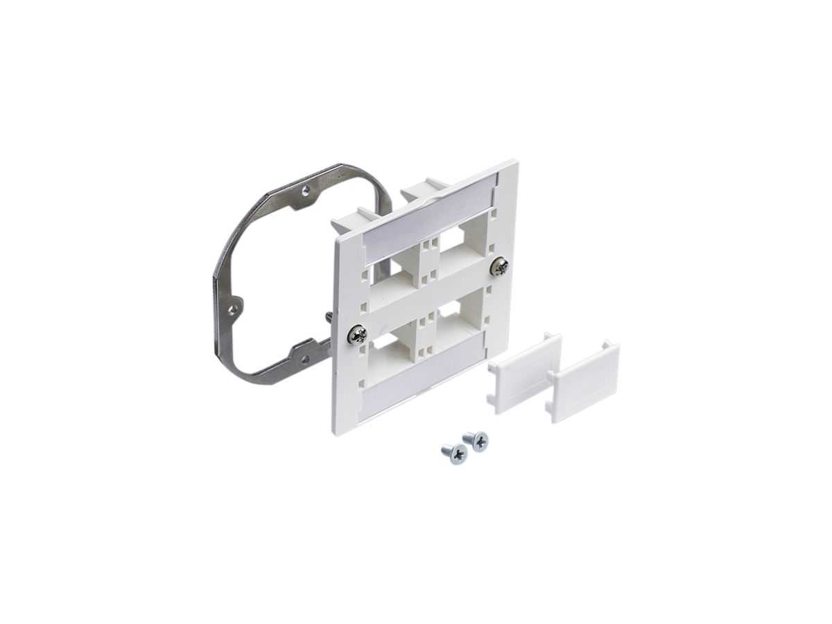 Frontplatte freenet 4×RJ45 weiss mit Adapterplatte