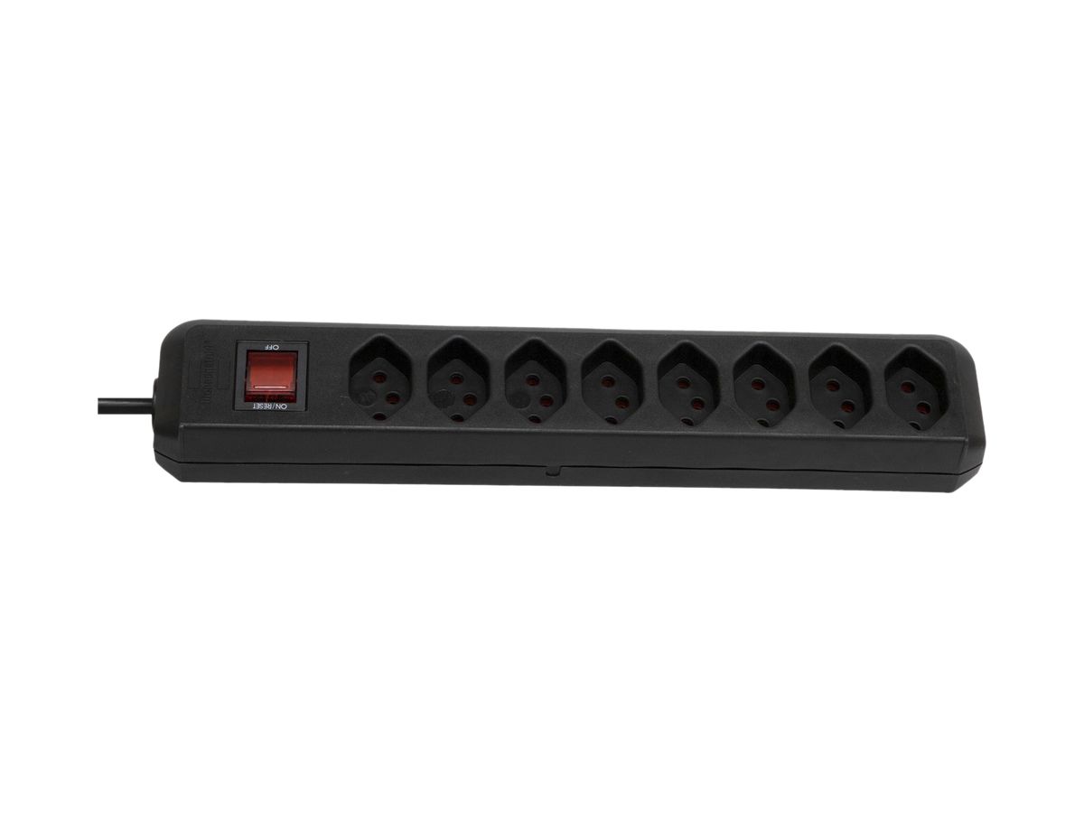 Steckdosenleiste cleverLINE Schalter 8×T13 H05VV-F 3×1mm² 2m schwarz