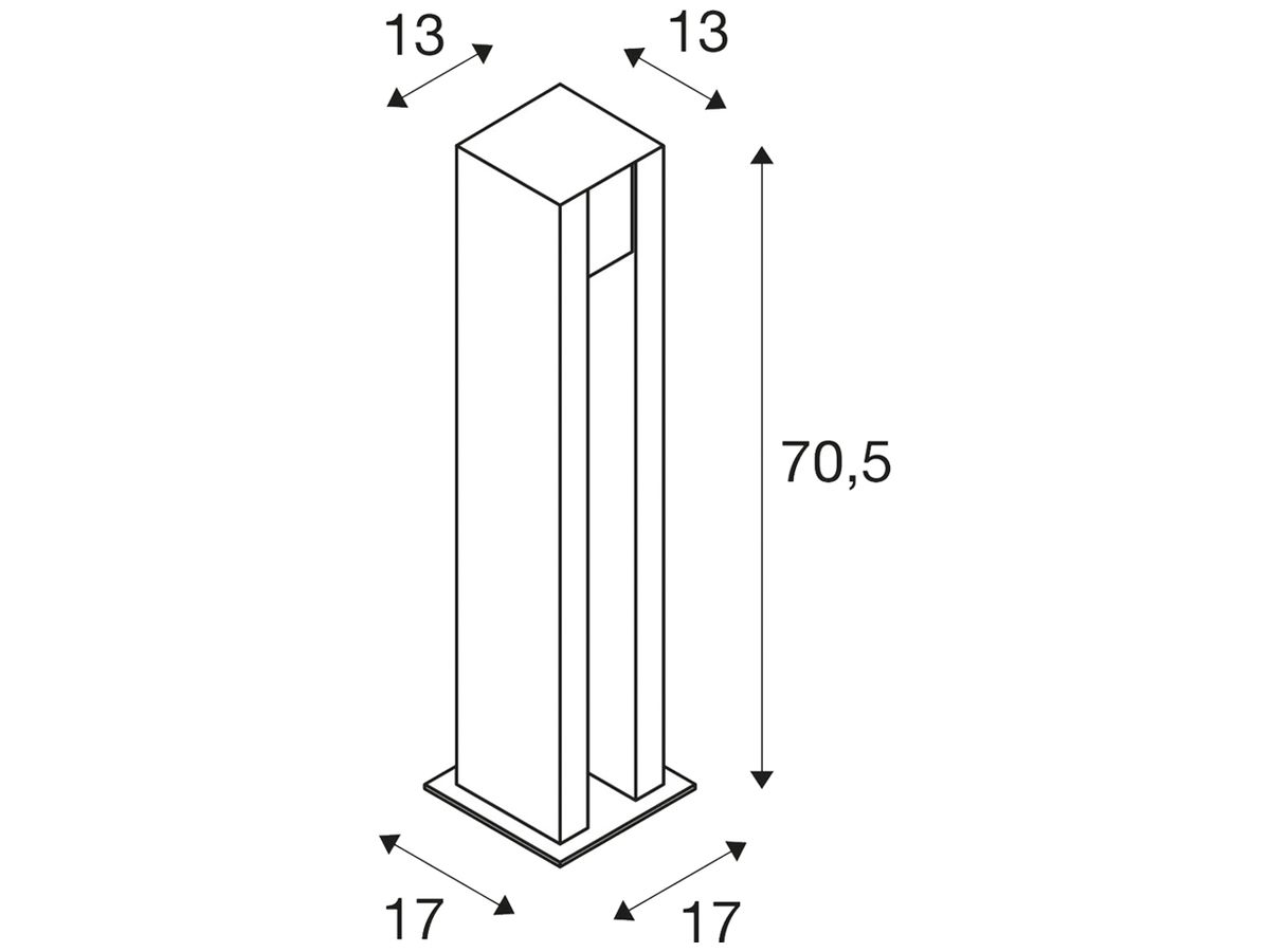 LED-Standleuchte SLV ARROCK SLOT GRANITE, GU10 4W IP44 salt&pepper