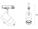 LED-Spot Sylvania Pixo Zoom 24W 2200lm 2700…4000K Ø85×170mm schwarz