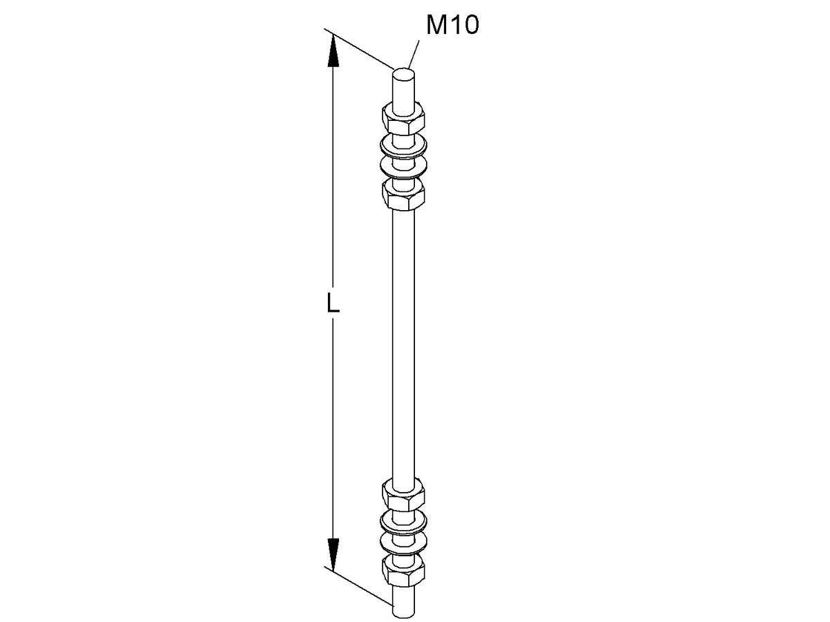 Gewindestange M10 900mm sendzimir verzinkt NIED