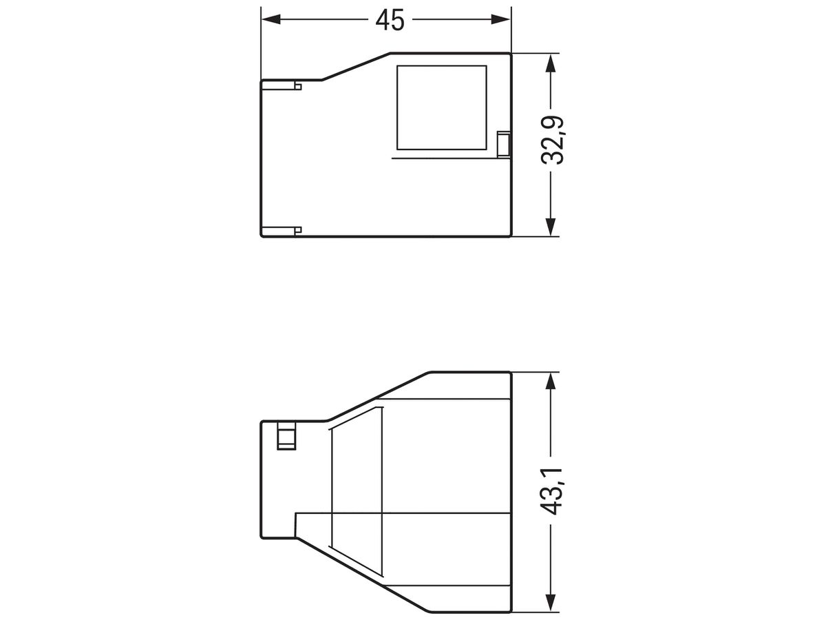 Zugentlastungsgehäuse WINSTA MIDI 7L für 1 Kabel, schwarz