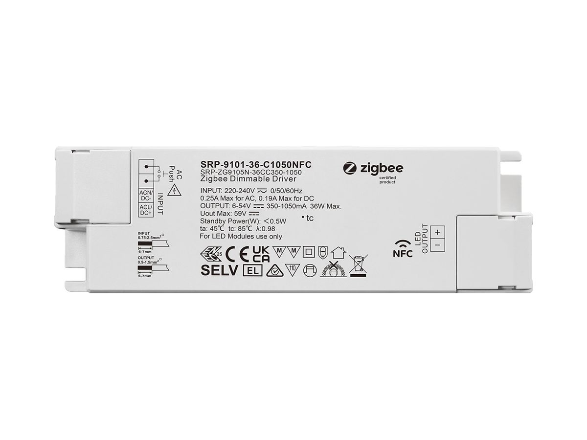 LED-Betriebsgerät SUNRICHER SRP-9101 2.1…36W 6…54V 350…1050mA Zigbee
