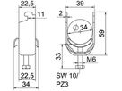 Schnellverleger BET 2056 N-Fuss Metall 28…34mm 1×Kabel Stahl tfZn