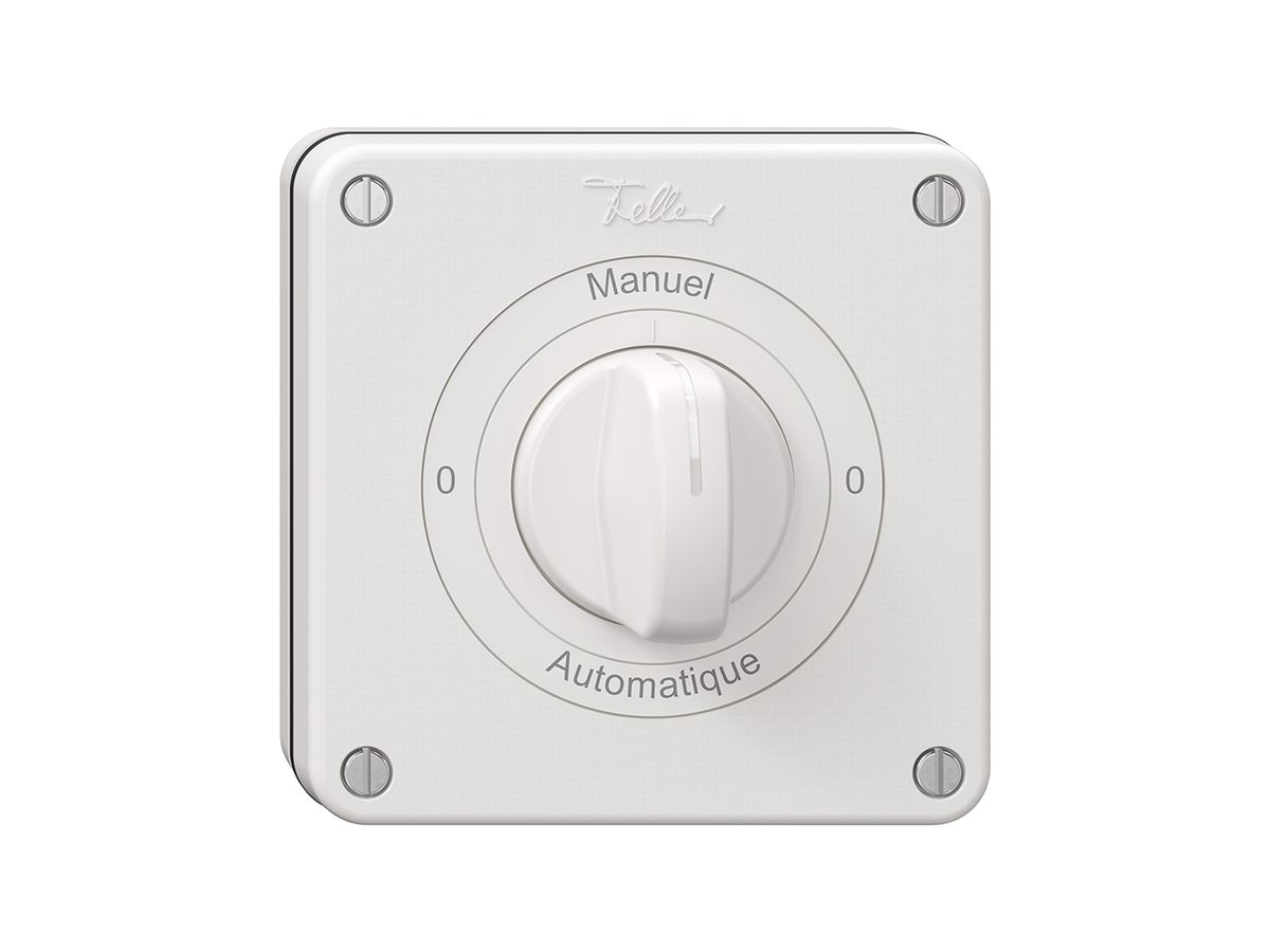 NUP-Drehschalter NEVO, 2/1 L, mit Drehgriff, KS, 0-Manuel-0-Automatique, weiss