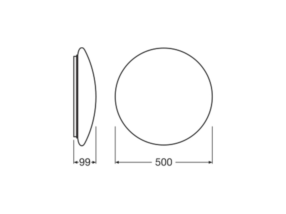 Diffusor LEDVANCE CIRCULAR Kunststoff direkt symmetrisch Ø500mm weiss