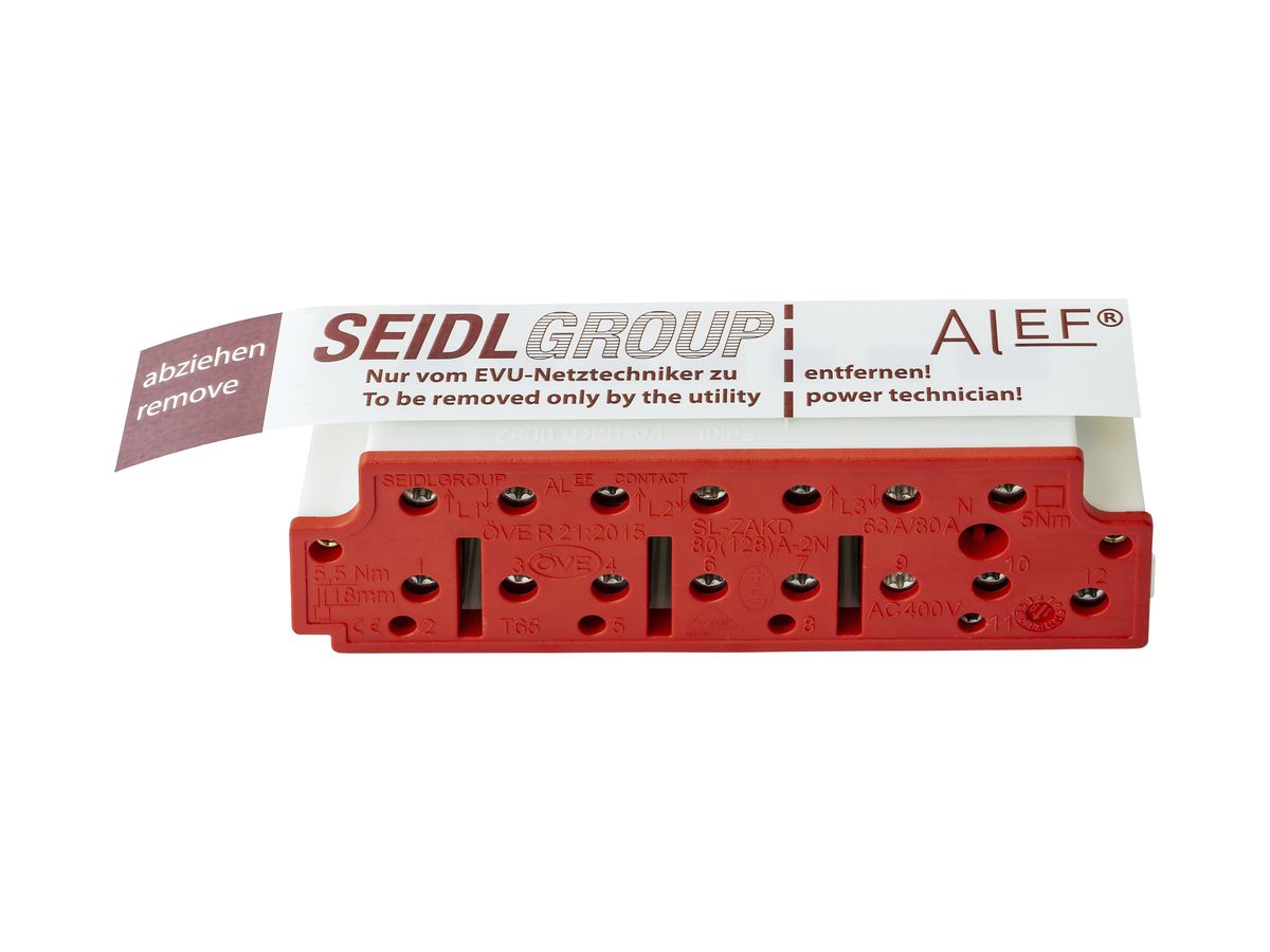 Zähleranschlussklemme SEIDL SL-ZAKD 80 (128)A-2N-m.TRE-A-SB