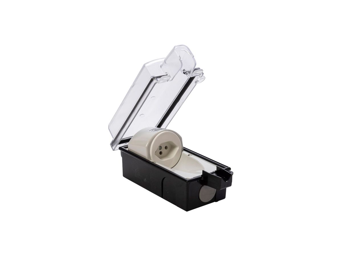 AP-Steckdose 1×T13 IP44 verschliessbar