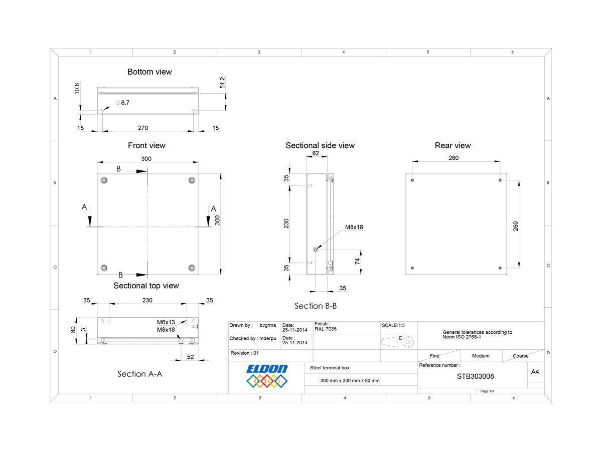 Klemmenkasten nVent HOFFMAN STB 300×300×80mm IP66 grau