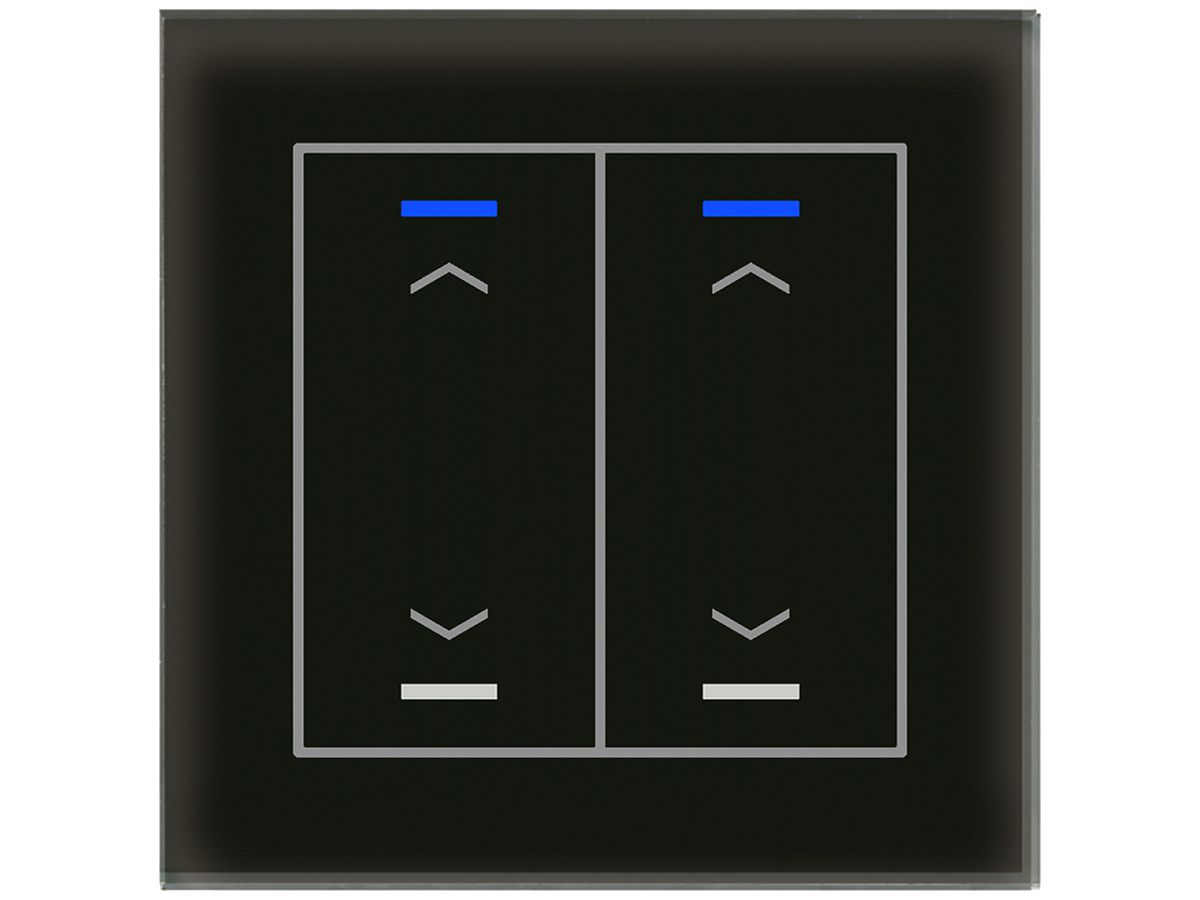 UP-Taster KNX RGBW MDT BE-GTL20S.A1S 2T/4B Glas schwarz "Jalousie"