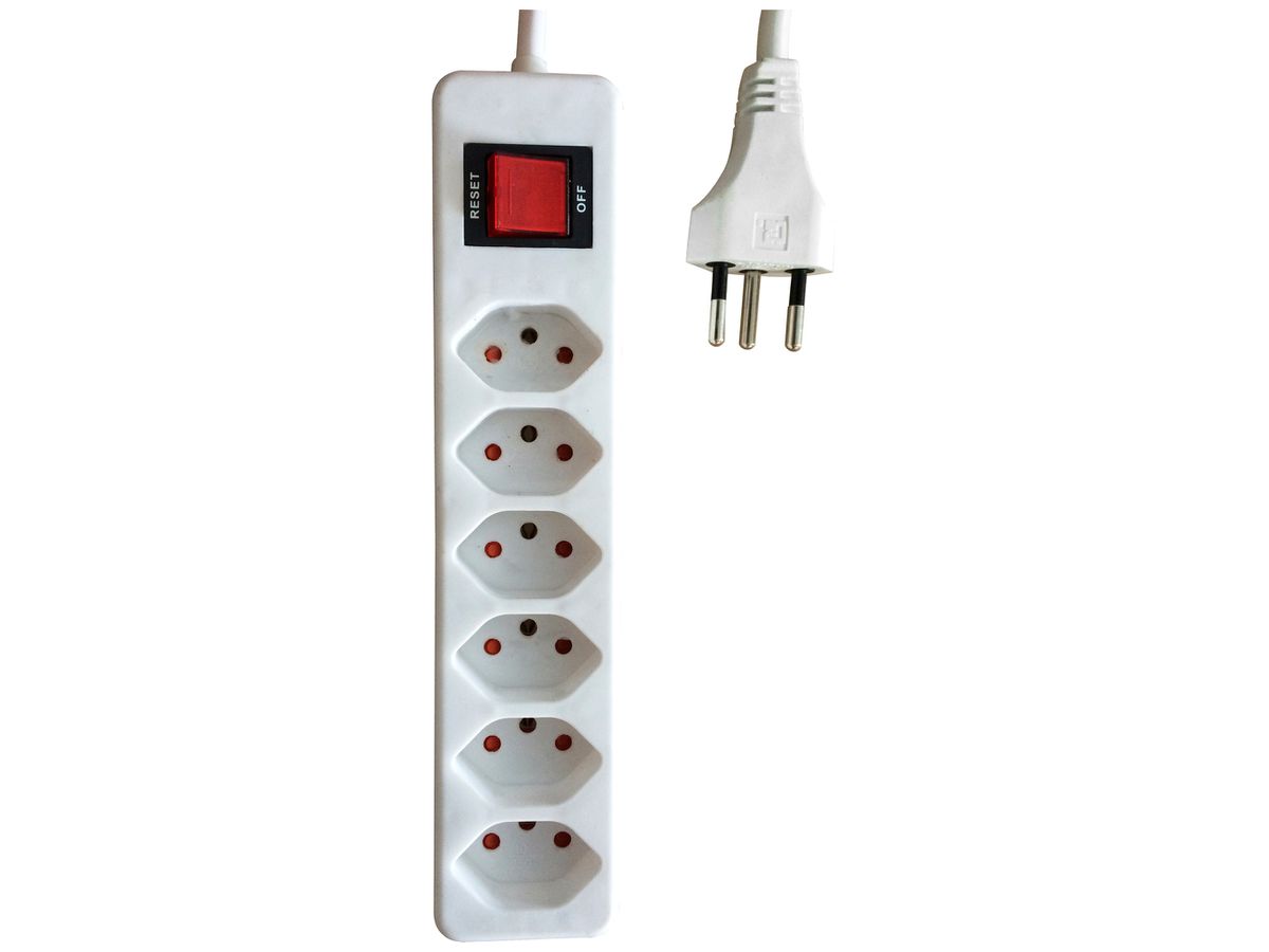 Steckdosenleiste ELBRO 6×T13 10A 2300W 5m weiss IP20